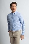 Steppin' Out Shirt Mini Checks Light Blue Model / Voorkant