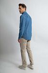 Steppin' Out Shirt Chambray Blue Model / Achterkant