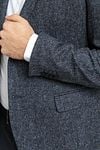 Suitable Birds Eye Sport Jacket Merino Wool Navy Model / Detail