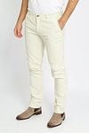 Suitable Chino Plato Corduroy Off White Model / Voorkant met Bram