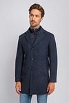 Suitable Coat Wool Twill Dark Blue Model / Voorkant with Folkert