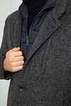 Suitable Caleb Coat Wool Herringbone Gray Model / Detail