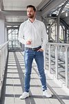 Suitable Jean Hume Mid Bleu Model / Voorkant