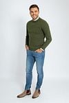 Suitable Lambswool Pullover O-Neck Olive Green Model / Voorkant