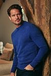 Suitable Lambswool Pullover O-Neck Royal Blue Model / Voorkant