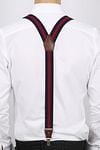 Suitable Luxe Hosenträger Navy Streifen Rot Model / Achterkant