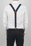 Suitable Luxe Suspenders Checks Navy Model / Achterkant