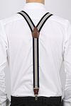 Suitable Luxe Suspenders Navy Stripe Beige Model / Achterkant