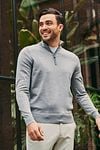 Suitable Merino Half Zip Sweater Grey Model / Sfeerbeeld