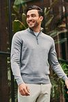 Suitable Merino Half Zip Sweater Gris Model / Sfeerbeeld