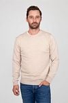 Suitable Merino Pullover O Beige Model / Voorkant with Emiel