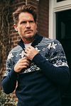 Suitable Odde Half Zip Pullover Wool Blend Navy Model / Voorkant