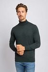 Suitable Merino Rollkragen Melange Dunkelgrün Model / Voorkant