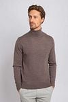 Suitable Merino Rollkragen Melange Taupe Model / Voorkant