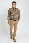 Suitable Shirt Paisley Green Beige Model / Voorkant