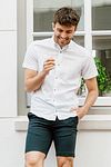 Suitable Shortsleeve Hemd Weiß Model / Voorkant mit Bram