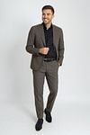 Suitable Strato Pied De Poule Suit Wool Ember Gold Model / Voorkant with Bram