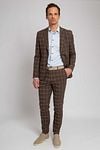 Suitable Strato Toulon Suit Wool Checks Brown Model / Voorkant