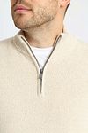 Suitable Half Zip Pullover Boiled Wool Ecru Model / Detail
