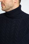 Suitable Turtleneck Cable Wool Navy Model / Detail
