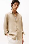 Tommy Hilfiger Hemd Leinen Sandalwood Model / Voorkant