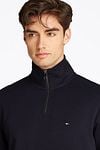 Tommy Hilfiger Half Zip Pullover Intechno Navy Model / Detail