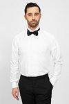 Tuxedo Shirt Pleated White Wing Tip Model / Voorkant with Emiel