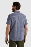Vanguard Short Sleeve Hemd Leinen Blau Model / Achterkant