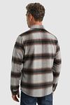 Vanguard Overshirt Brushed Wool Blend Checks Grey Model / Achterkant