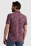 Vanguard Polo Piqué Fleurs Rose Foncé Model / Achterkant