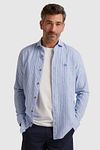 Vanguard Linen Shirt Stripes Blue Model / Voorkant