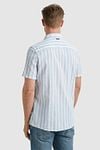 Vanguard Short Sleeve Overhemd Linnen Streep Lichtblauw Model / Achterkant