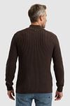 Vanguard Trui Half Zip Structuur Wolmix Bruin Model / Achterkant