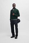 BOSS Pull Kanobix Demi-Zip Vert Foncé Model / Voorkant