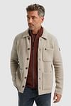 Vanguard Overshirt Button Beige Model / Voorkant