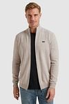 Vanguard Cardigan Cotton Linen Blend Beige Model / Voorkant