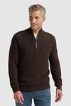 Vanguard Pullover Half Zip Structure Wool Mix Brown Model / Voorkant
