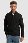Vanguard Pullover Half Zip Heavy Knit Black Model / Voorkant