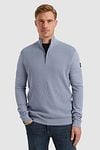 Vanguard Sweater Half Zip Textured Blue Model / Voorkant