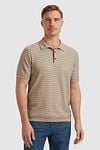 Vanguard Polo Shirt Knitted Checks Beige Model / Voorkant