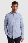 Vanguard Linen Shirt Stripes Blue Model / Voorkant