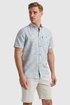 Vanguard Short Sleeve Shirt Linen Light Blue Model / Voorkant