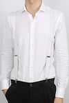 Profuomo Suspenders Solid White Model / Voorkant