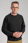 William Lockie Pullover Lambswool Charcoal Dark Grey Model / Voorkant