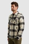PME Legend Overshirt Heavy Yarn Kariert Ecru Model / Zijkant