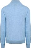 King Essentials The Michael Half Zip Pull Merino Bleu Clair Product / Achterkant