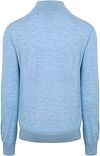 King Essentials The Michael Half Zip Pull Merino Lichtblauw Product / Achterkant
