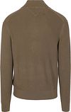 Tommy Hilfiger Half Zip Kabelpullover Olivgrün Product / Achterkant