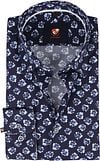 Suitable Overhemd Bloemen Donkerblauw 225-4 HBD Slim fit kopen | Suitable