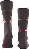 Burlington Chaussettes Merry X-Mas Marron Product / Achterkant